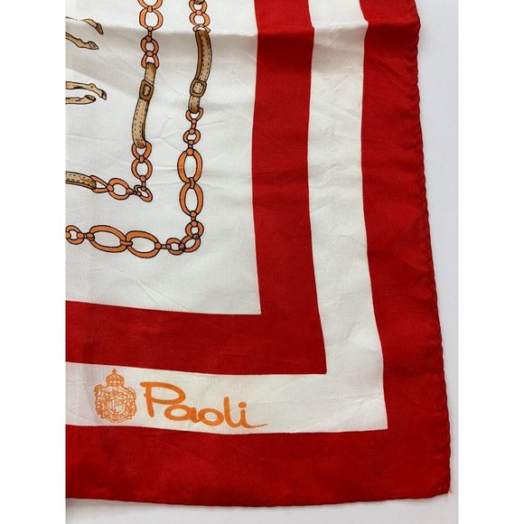 Vintage Paoli Scarf Made In Japan Horse Jockey Equestrian - Picture 2 of 5